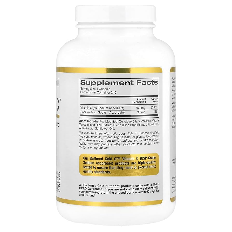 California Gold Nutrition ビタミンC パウダー Gold C（ゴールドC）パウダー、ビタミンC、1,000mg、250g（8.81